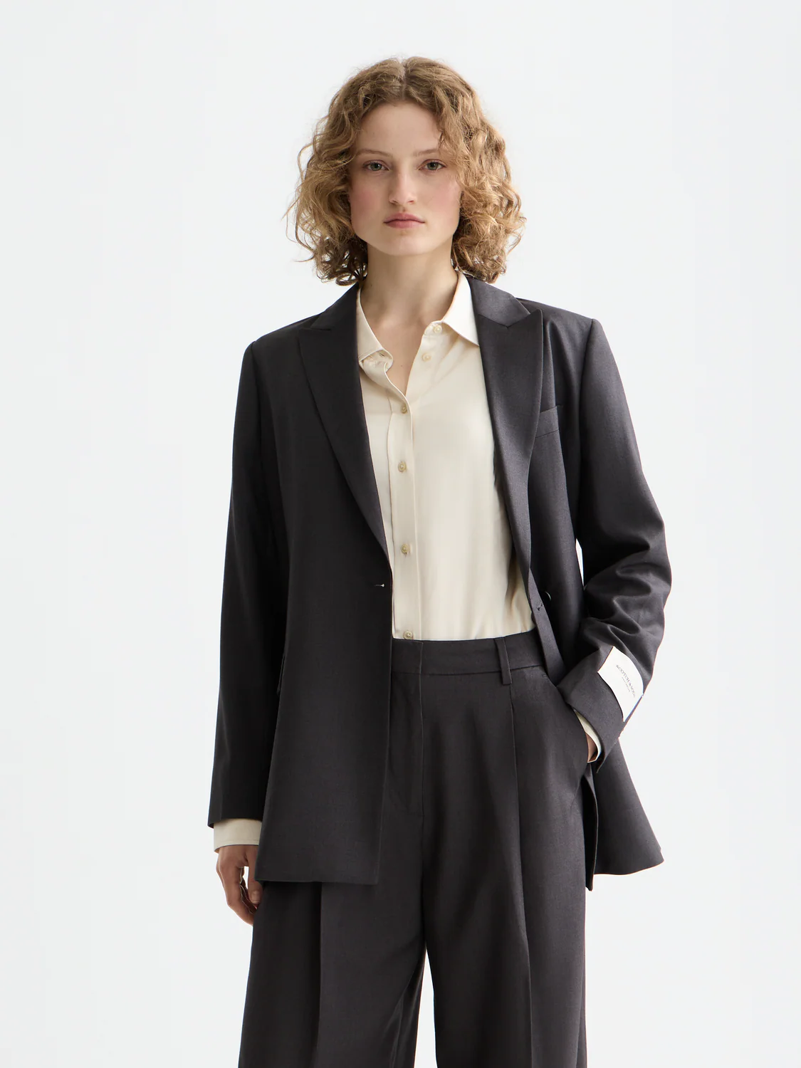 Essentials TROPICAL WOOL BOYFRIEND BLAZER