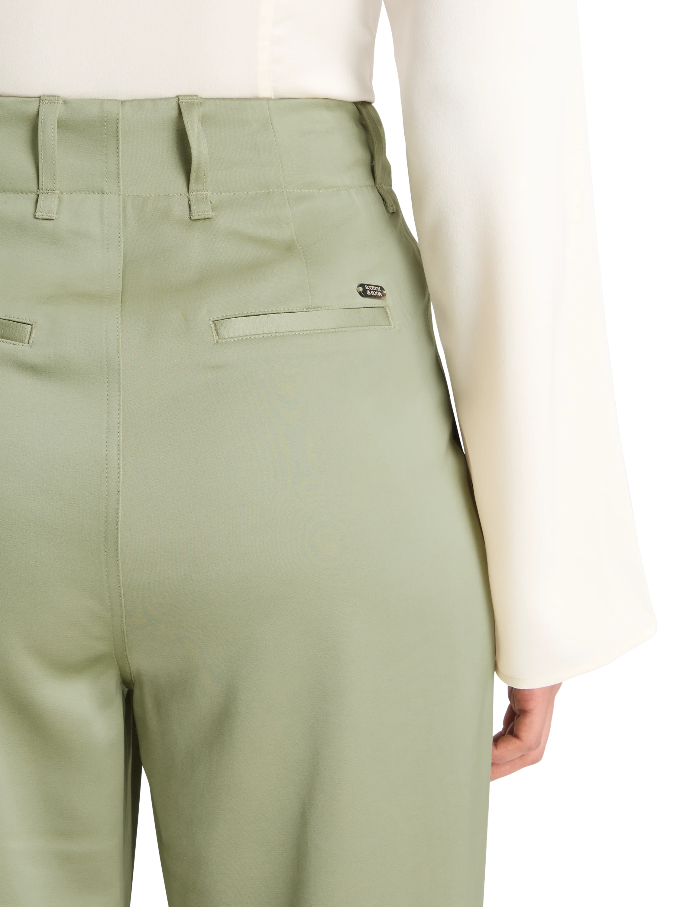 FAYE SATIN HIGH RISE RELAXED TAPERED LEG - Image 2