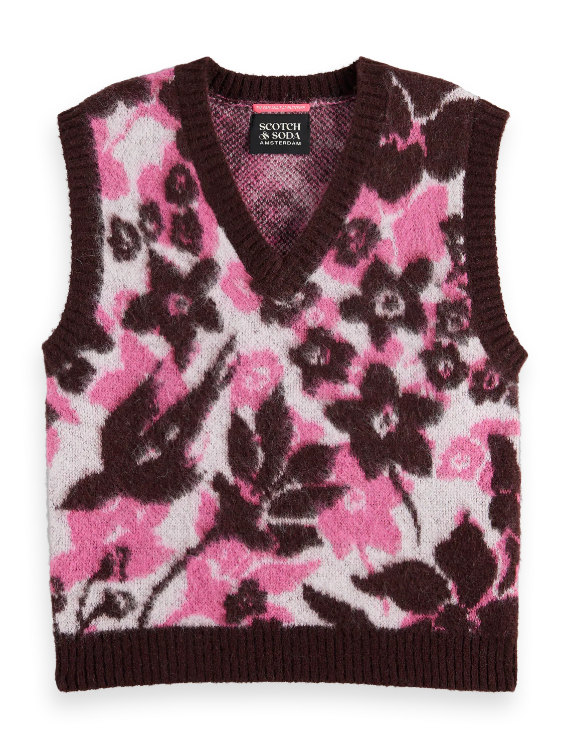 FUZZY V- NECK JACQUARD SPENCER - Image 5