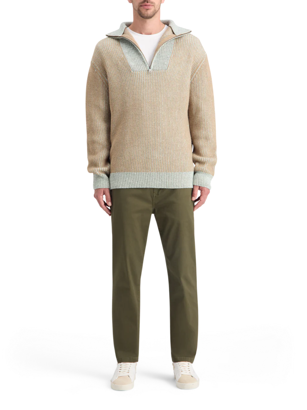 ZIP TROYER ALPACA WOOL BLEND SWEATER