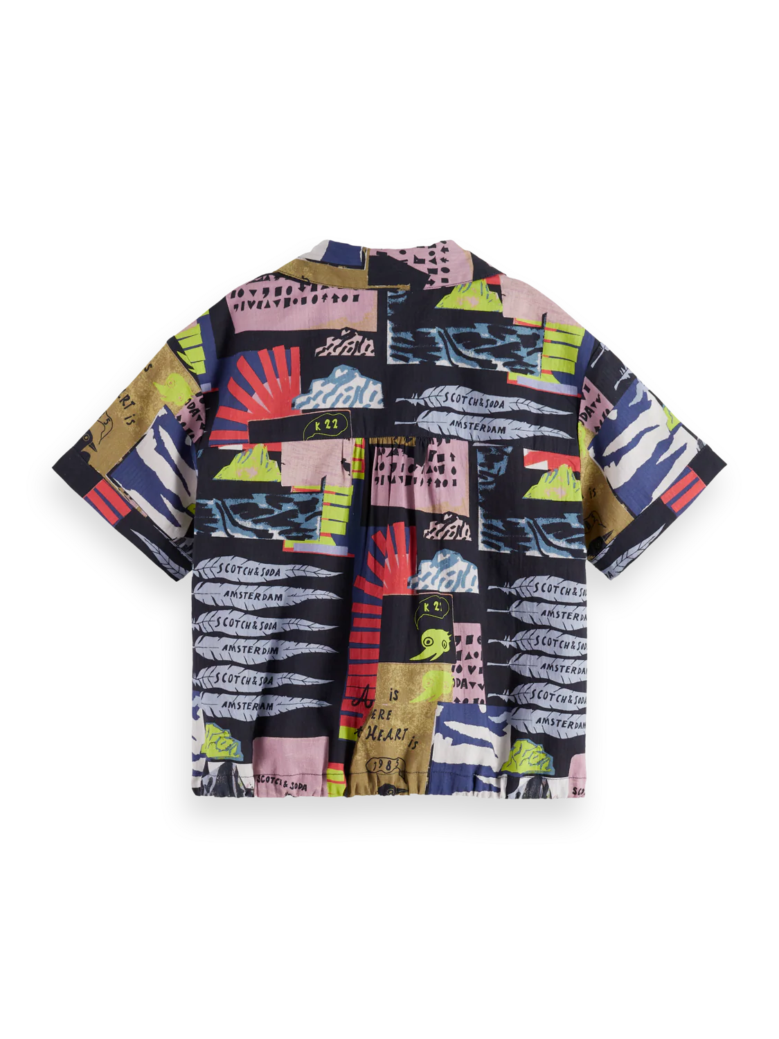 Girls printed short-sleeved seersucker shirt - Image 2
