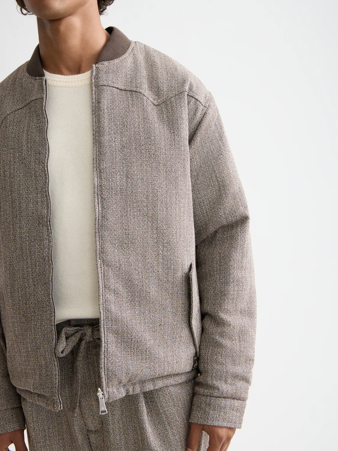 Reversible yarn-dyed padded bomber jacket - Image 3