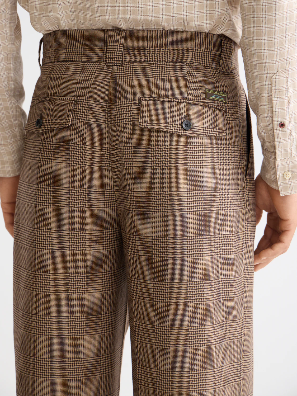 Checkered wool-blend pleated baggy chino - Image 3