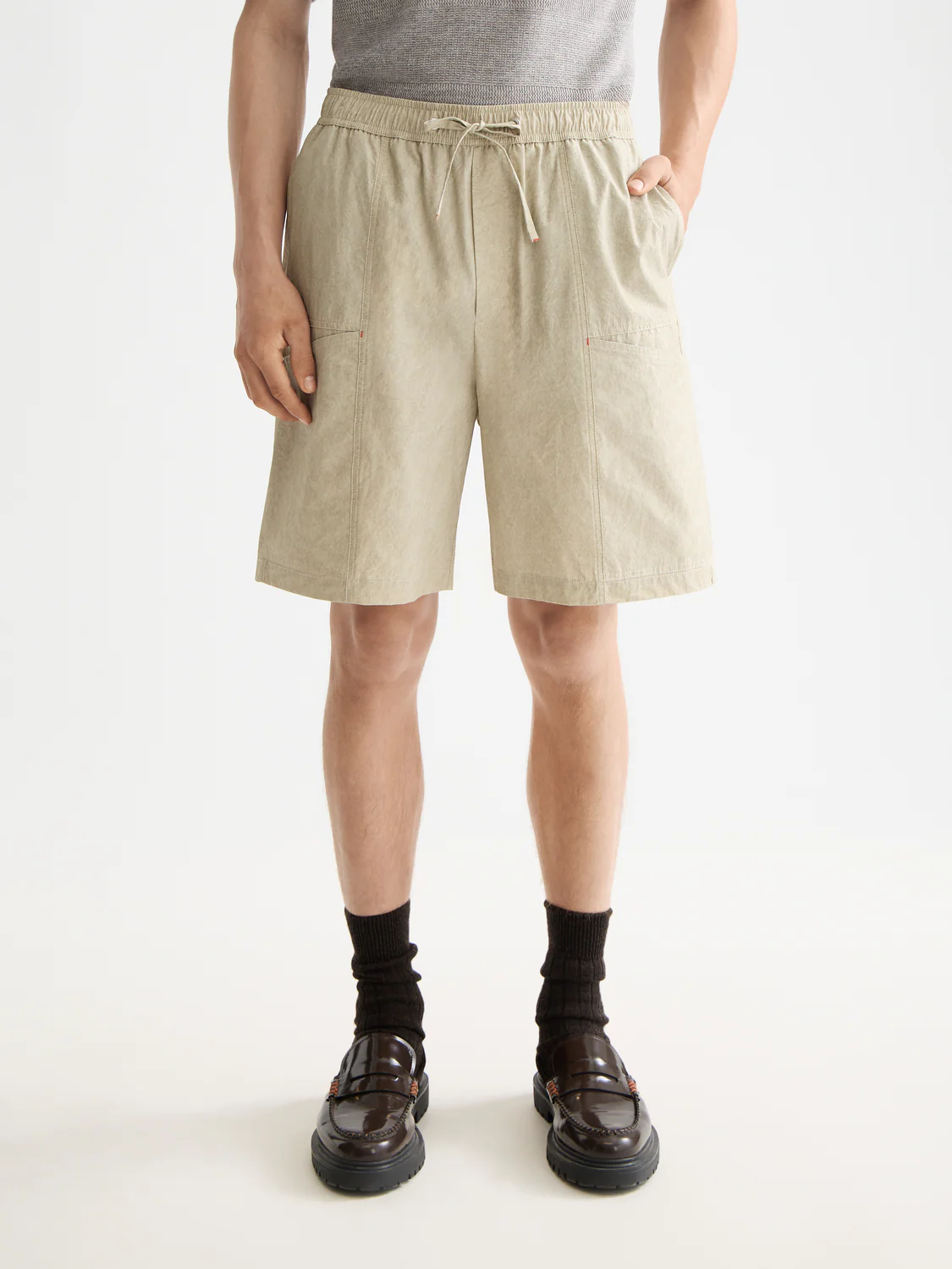 Washed nylon-blend poplin wide cargo bermuda - Image 2
