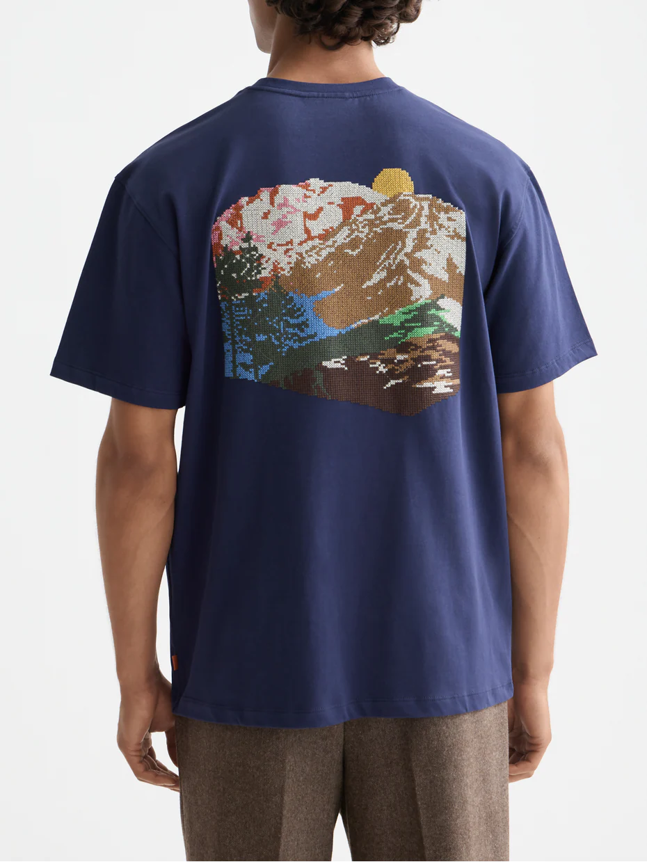Relaxed Cross-stitch Artwork T-shirt - Image 4