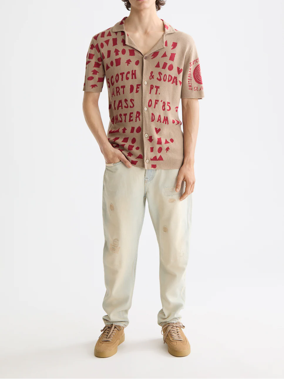 Jacquard knitted shirt - Image 2