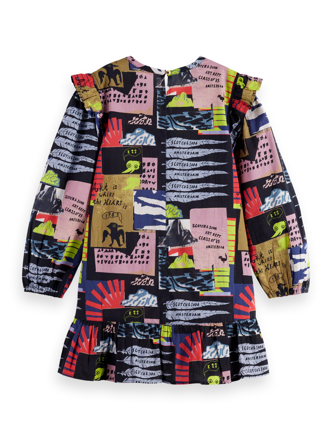 Girls printed seersucker dress - Image 2