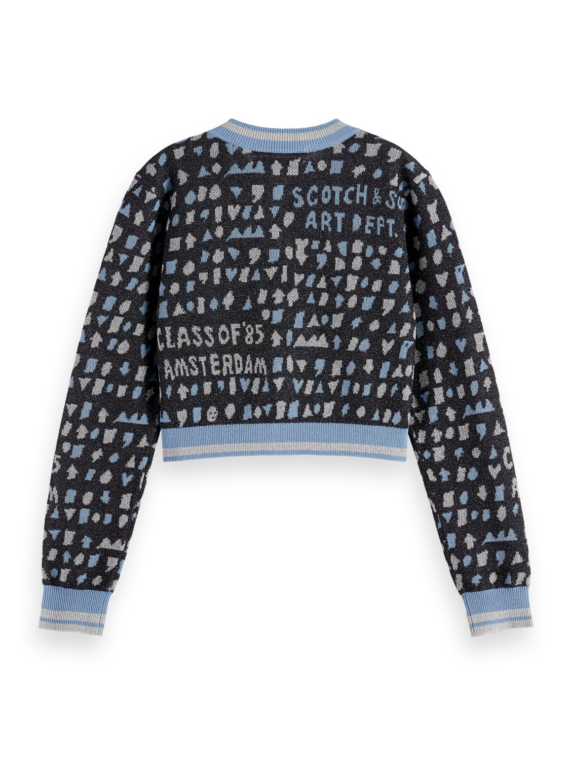 Girls Slim cropped jacquard cardigan - Image 2