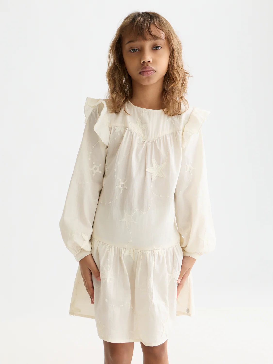 Girls embroidered long-sleeve dress - Image 2