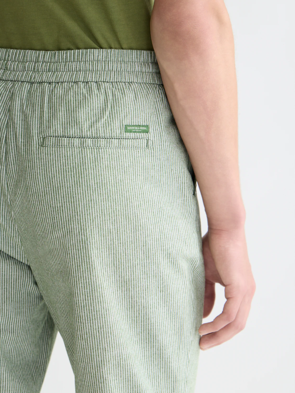 Warren striped cotton-linen regular straight jogger - Image 3