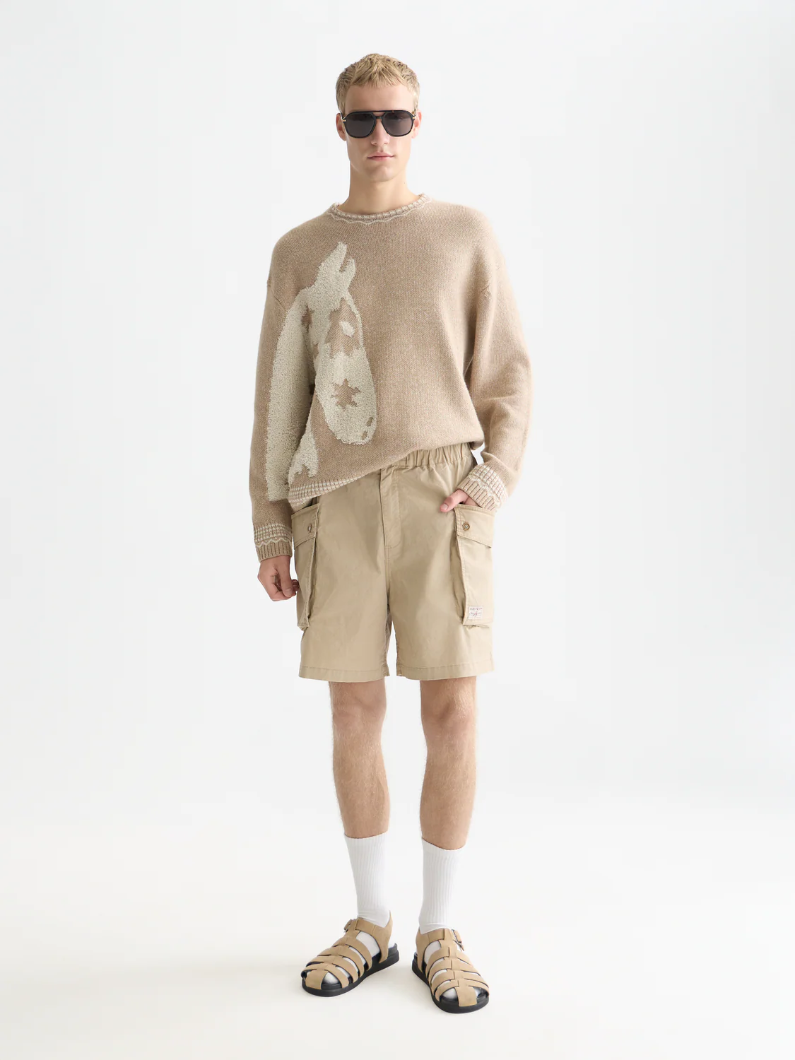 Washed cargo bermuda shorts