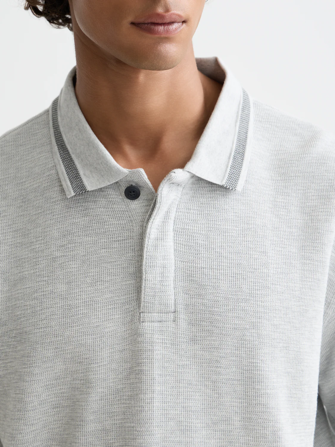 Structured relaxed long-sleeved polo - Image 3
