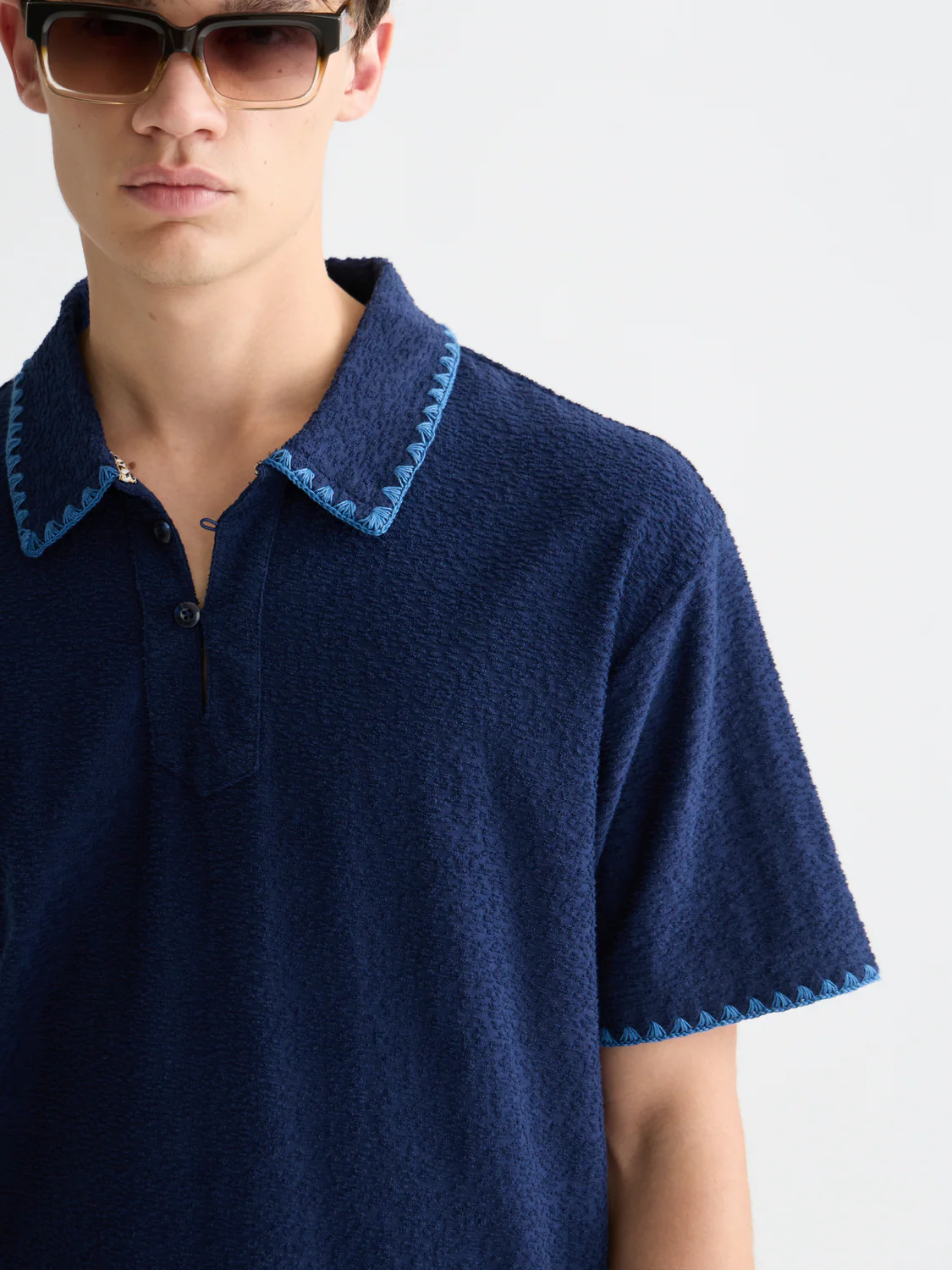 Relaxed jacquard towelling polo - Image 3