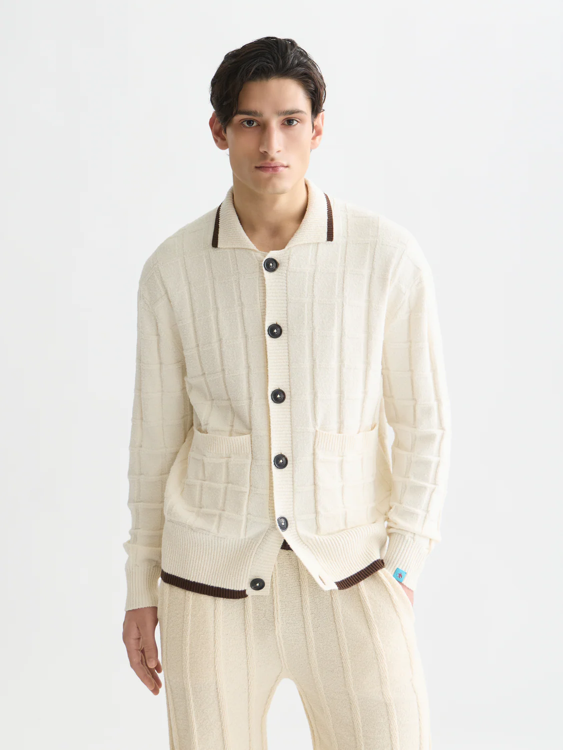 Structured boucle cardigan
