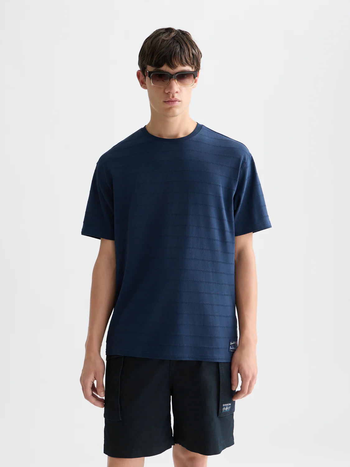 Structured jacquard relaxed T-shirt