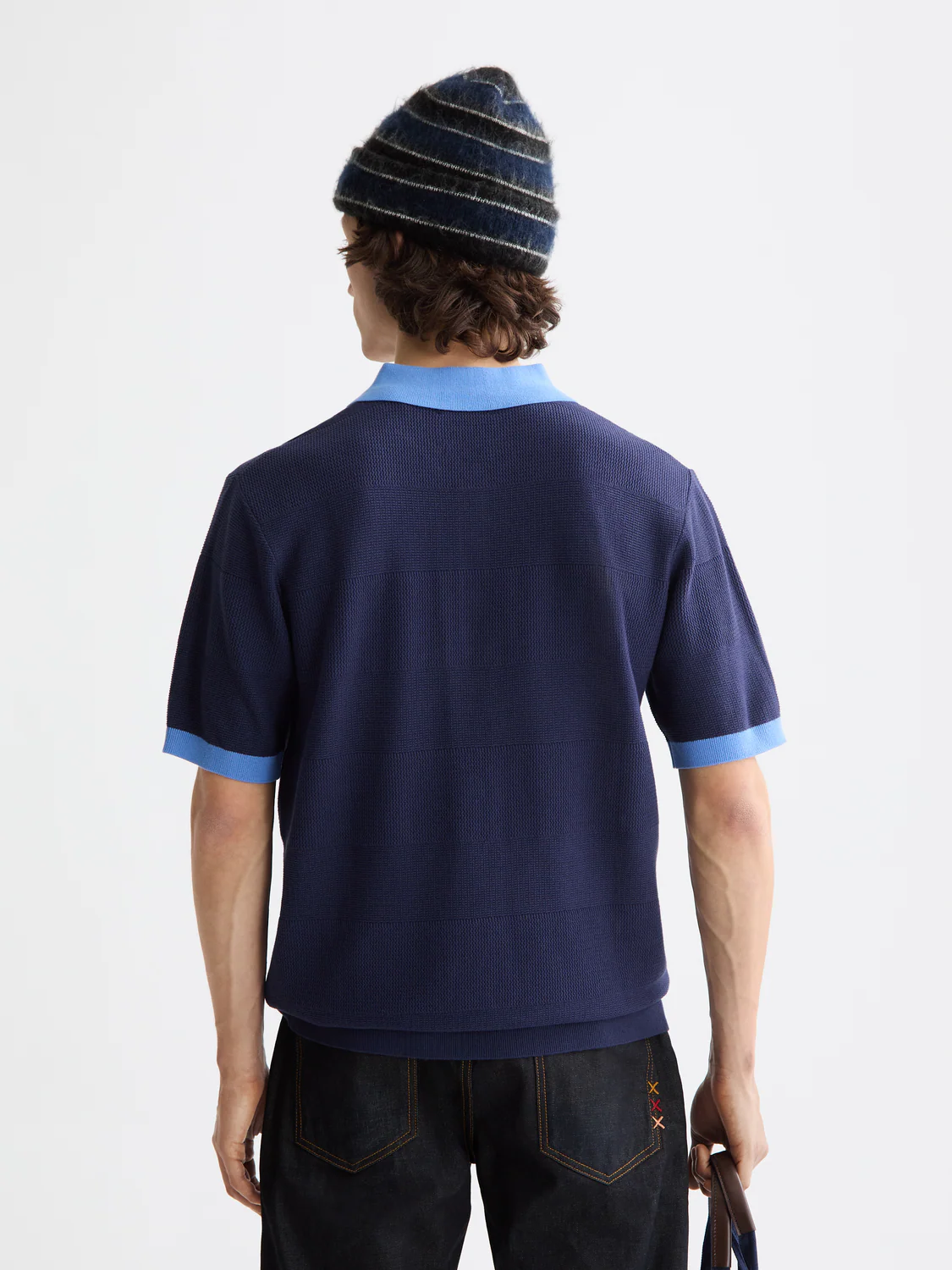 Knitted striped polo - Image 4