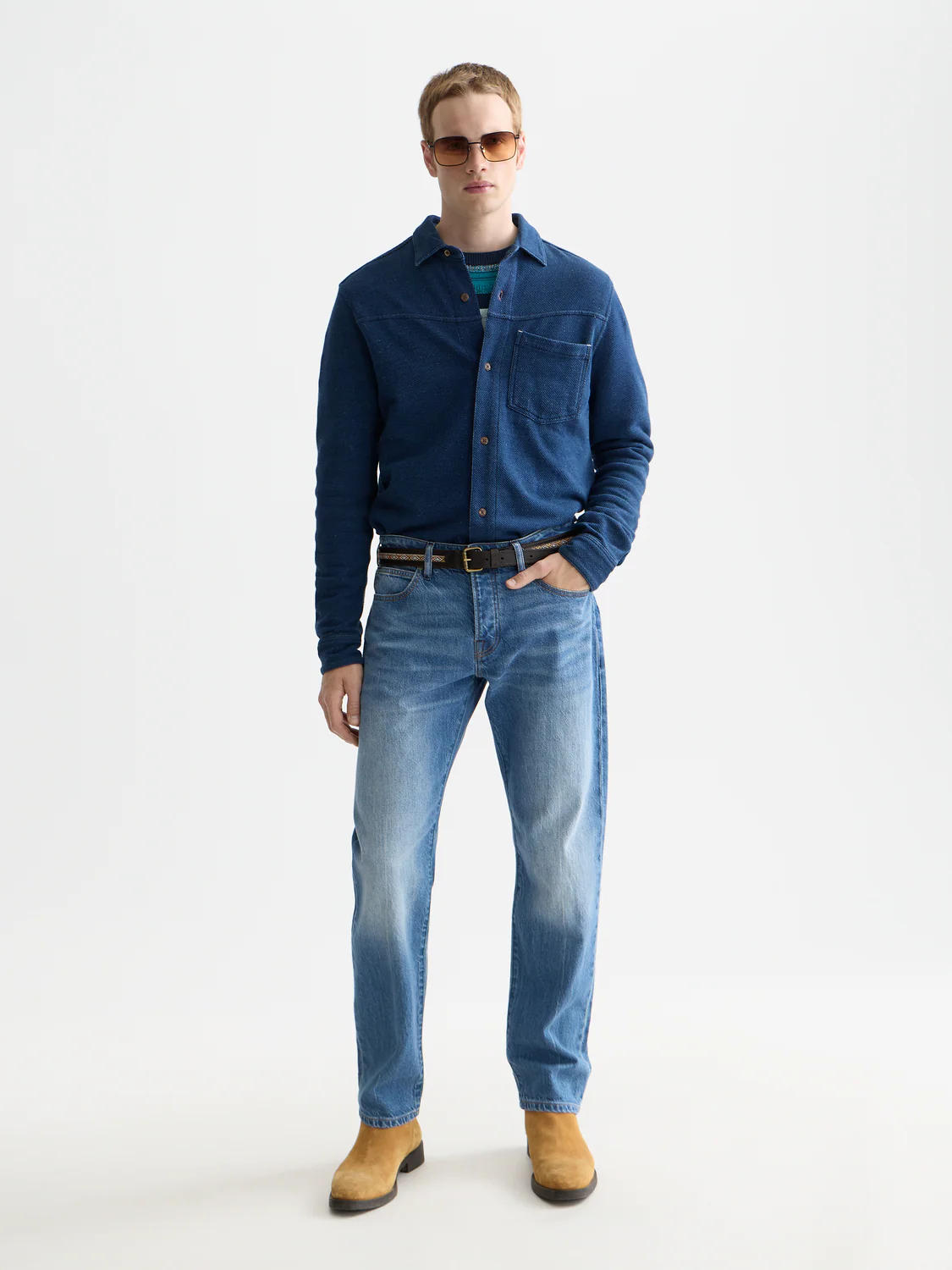 Washed indigo textured jersey shirt - Image 2