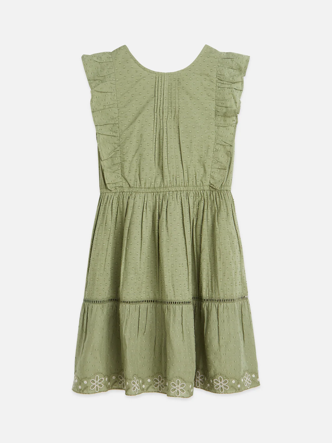 Girls Embroidered jacquard cotton dress - Image 2