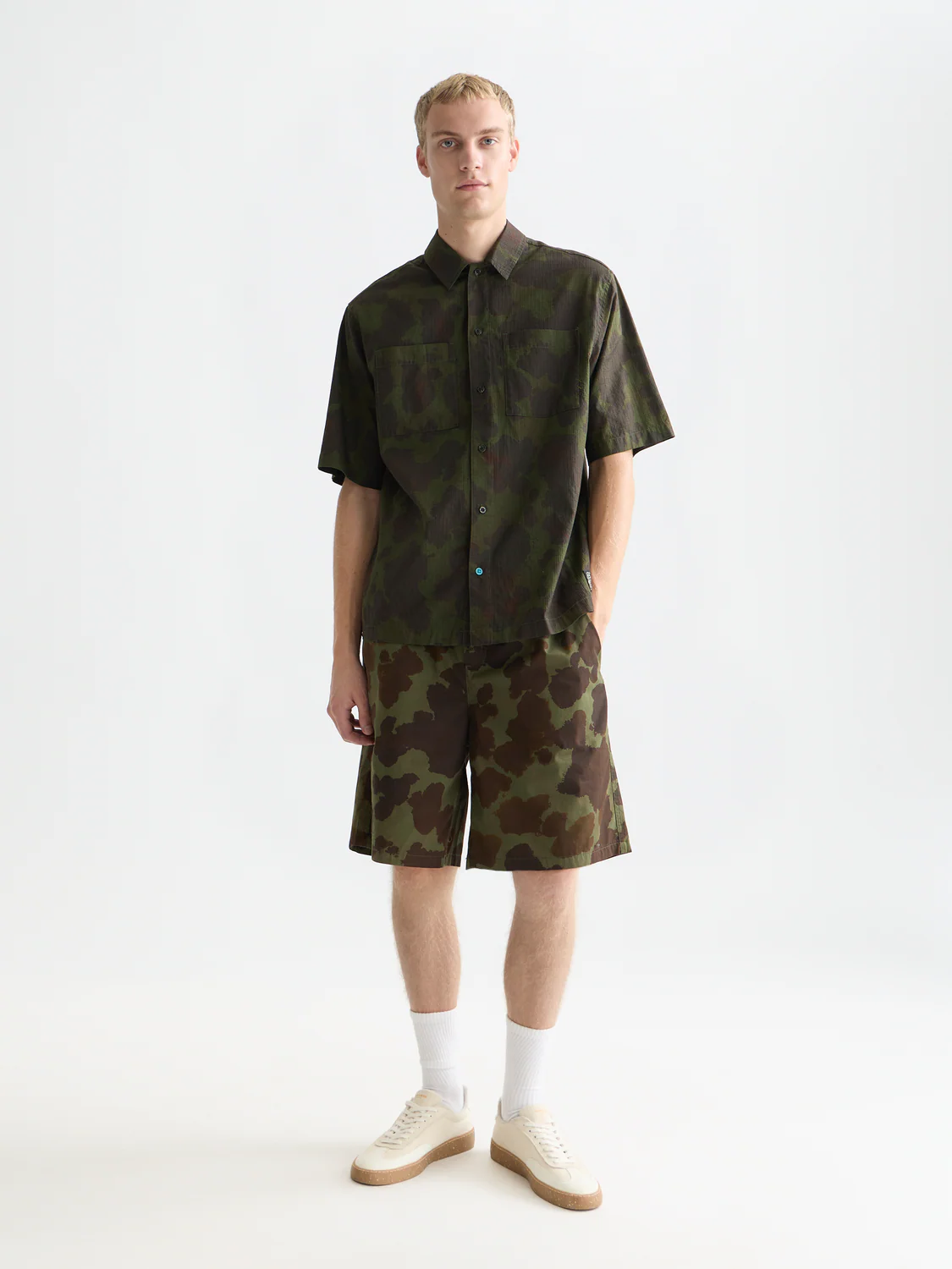 Printed cotton relaxed short sleeve shirt - Image 2