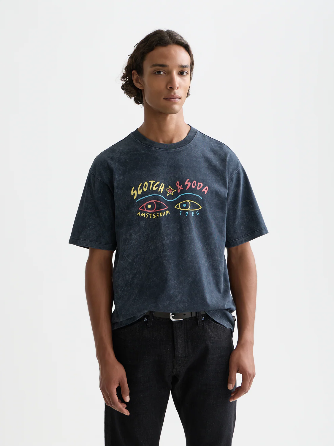 artwork relaxed snow-washed T-shirt