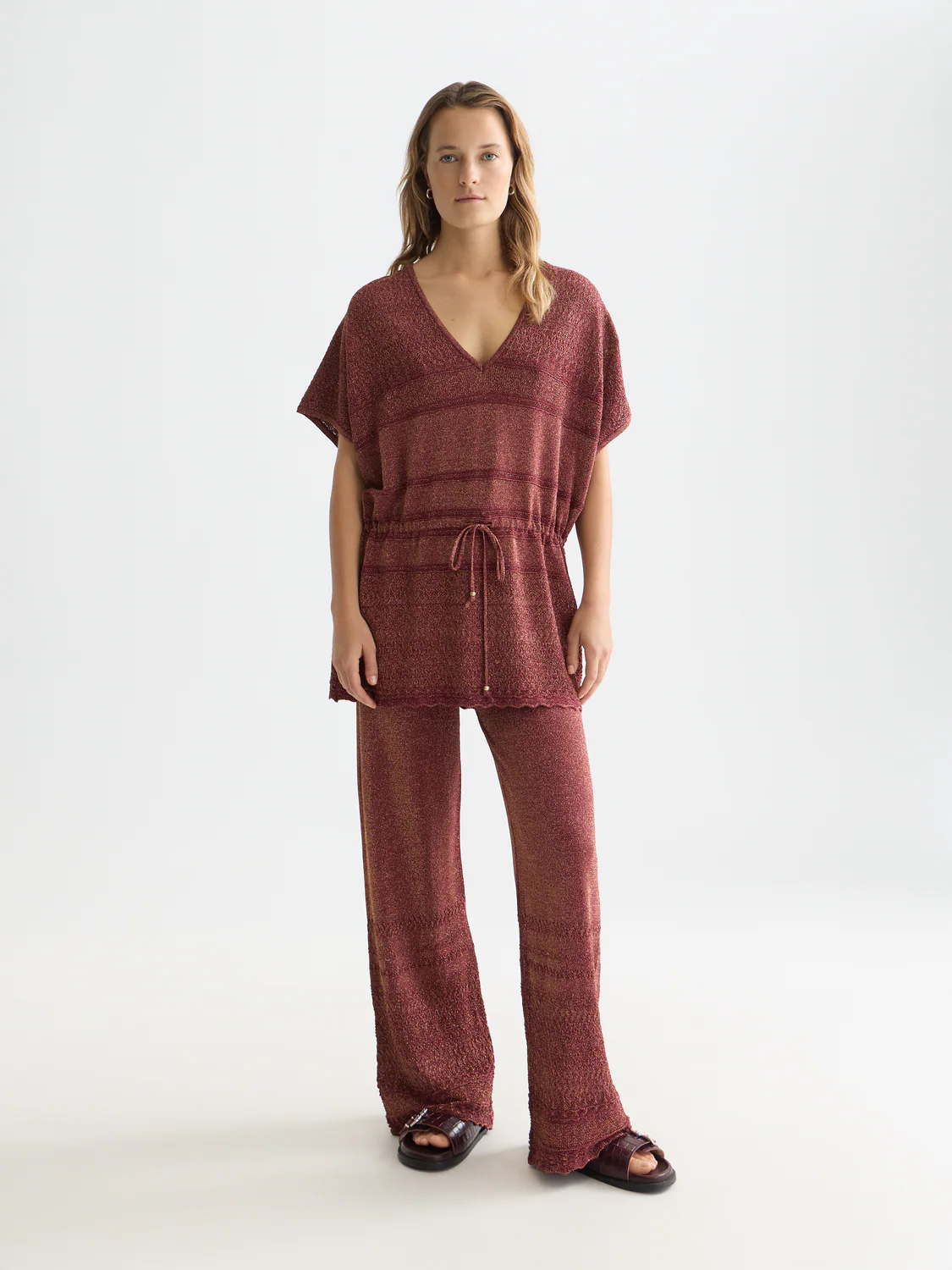 Metallic pointelle knitted tunic - Image 2