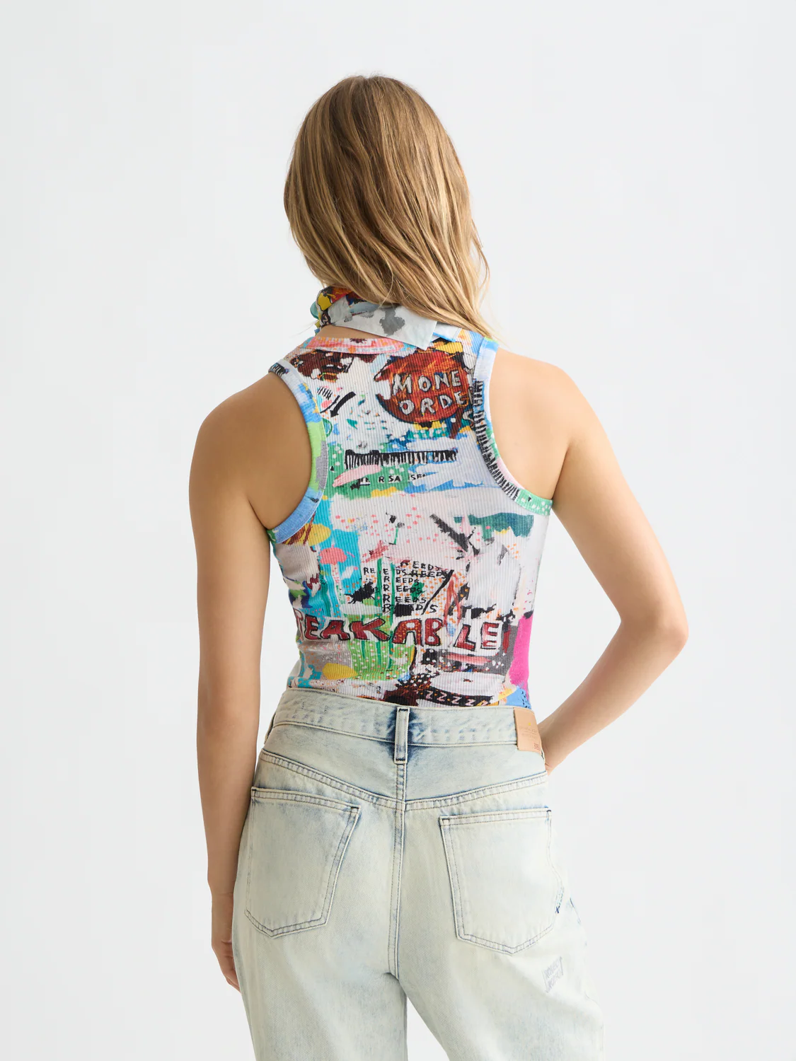 Scotch & Soda x Basquiat All Over Printed Rib Racer Tank - Image 4