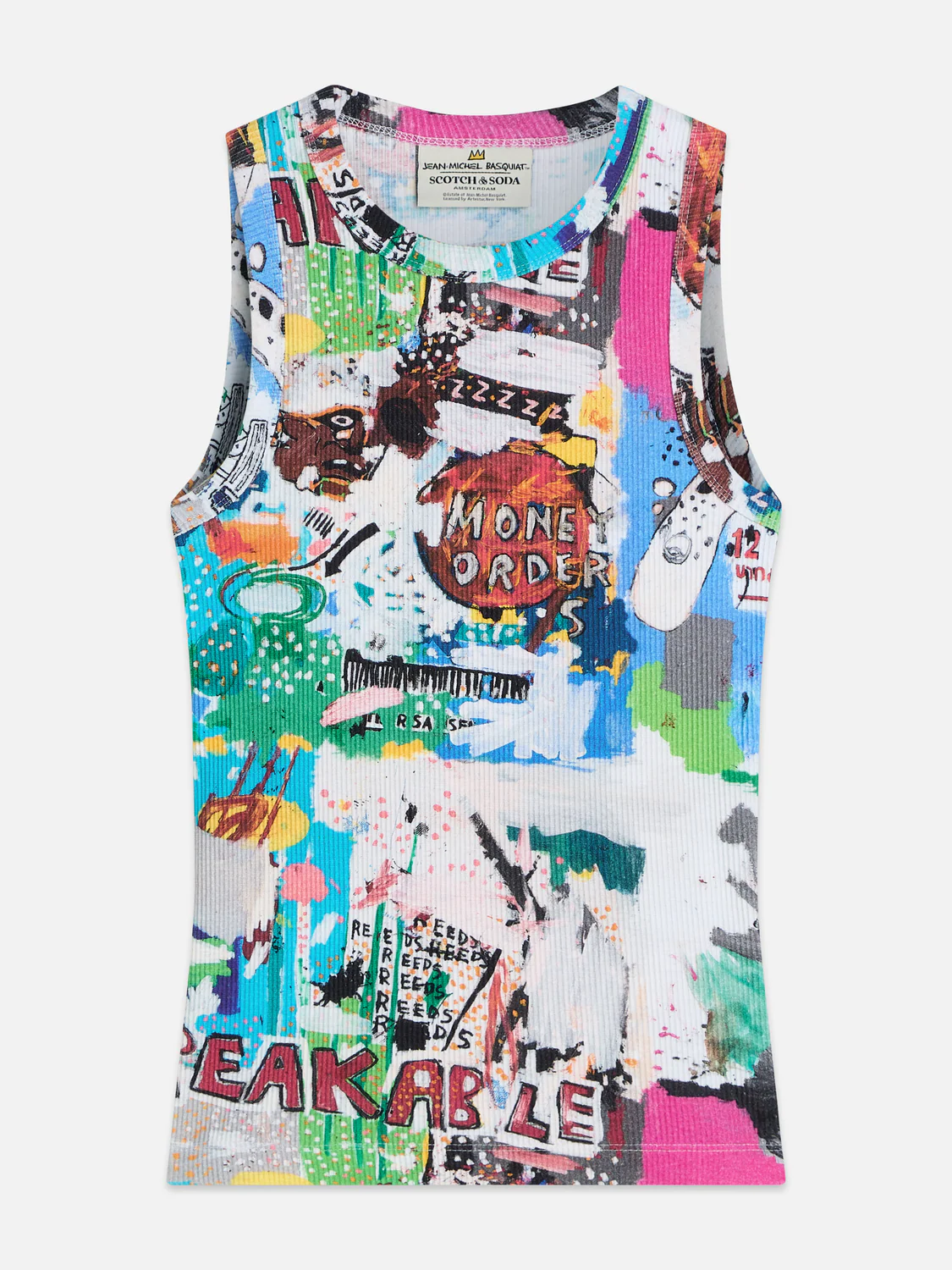 Scotch & Soda x Basquiat All Over Printed Rib Racer Tank - Image 5