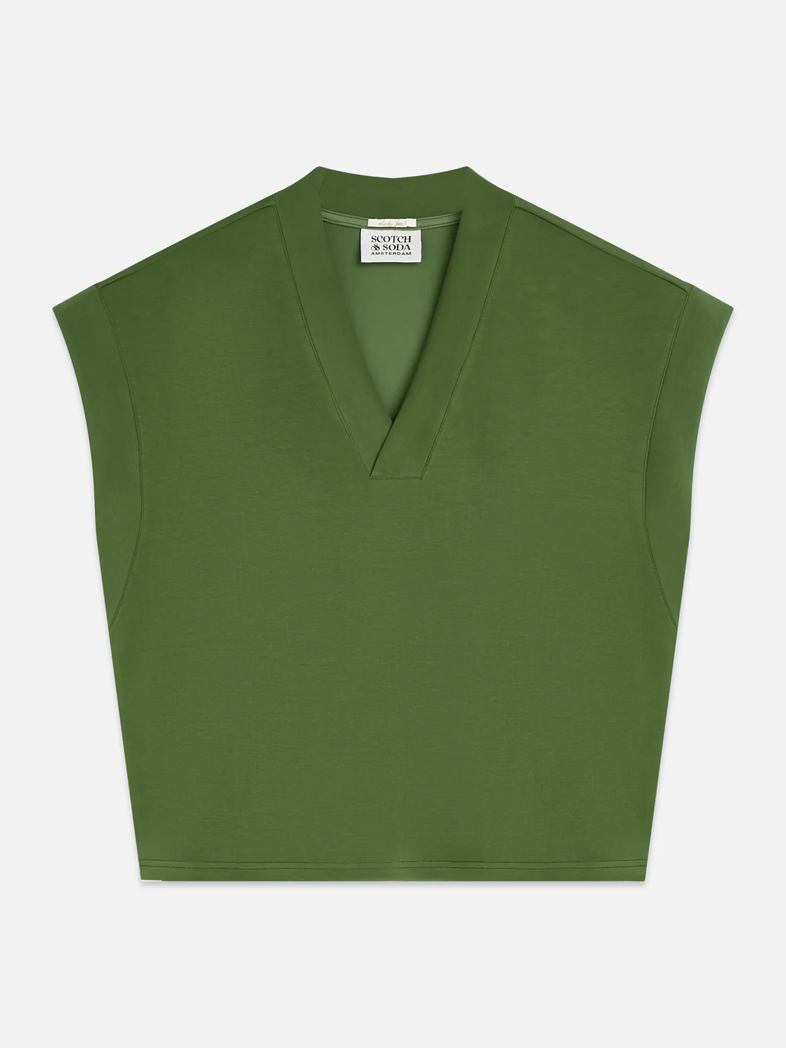 Tencel V-neck short sleeve sweatshirt - Image 5