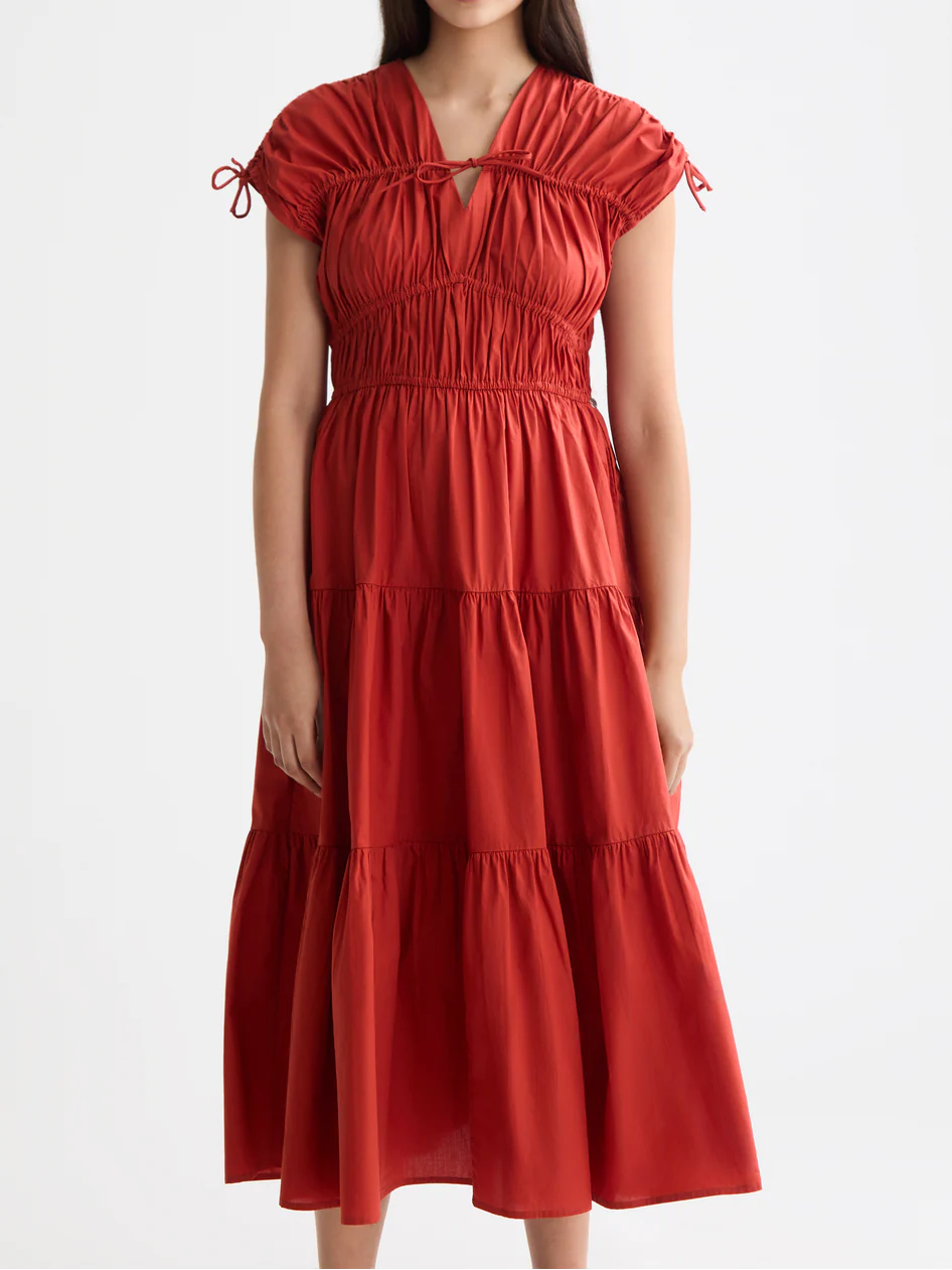 Gathered midi dress - Image 2