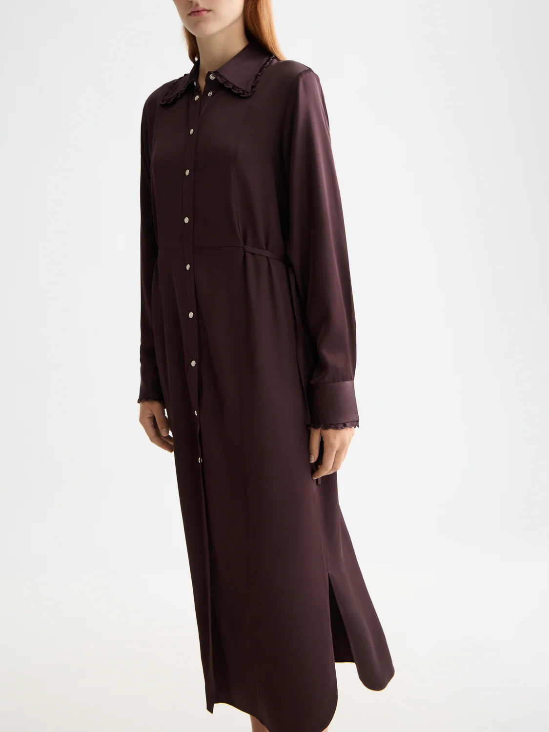 Midi ruffle shirt dress - Image 2