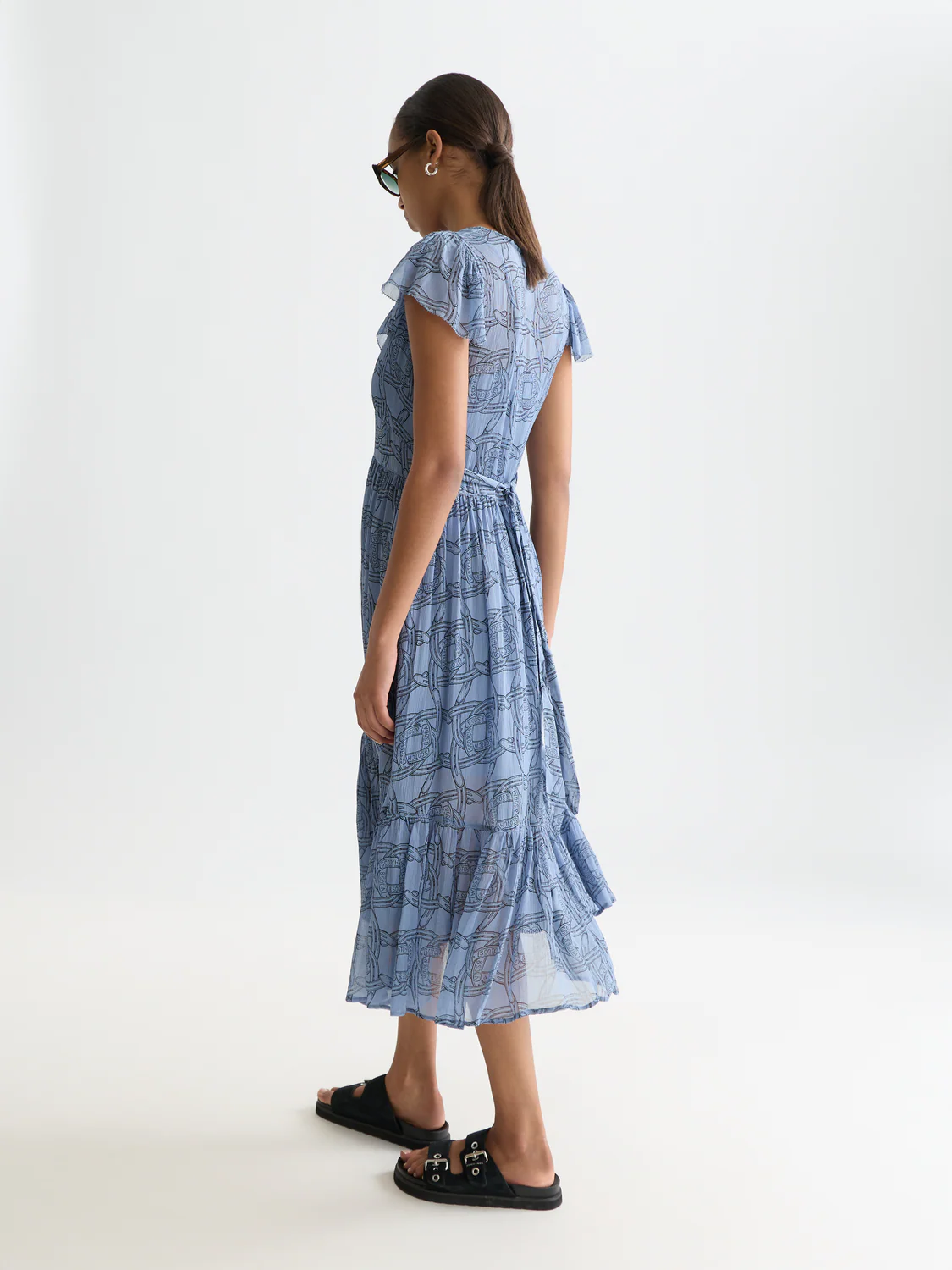 Printed chiffon midi day dress - Image 10
