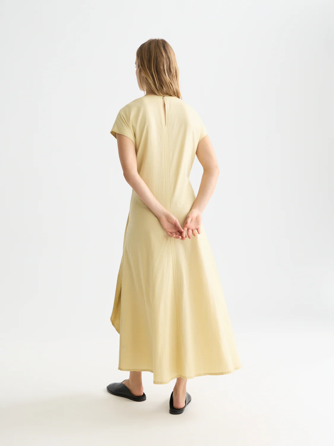Relaxed linen blend ankle length tie dress - Image 4