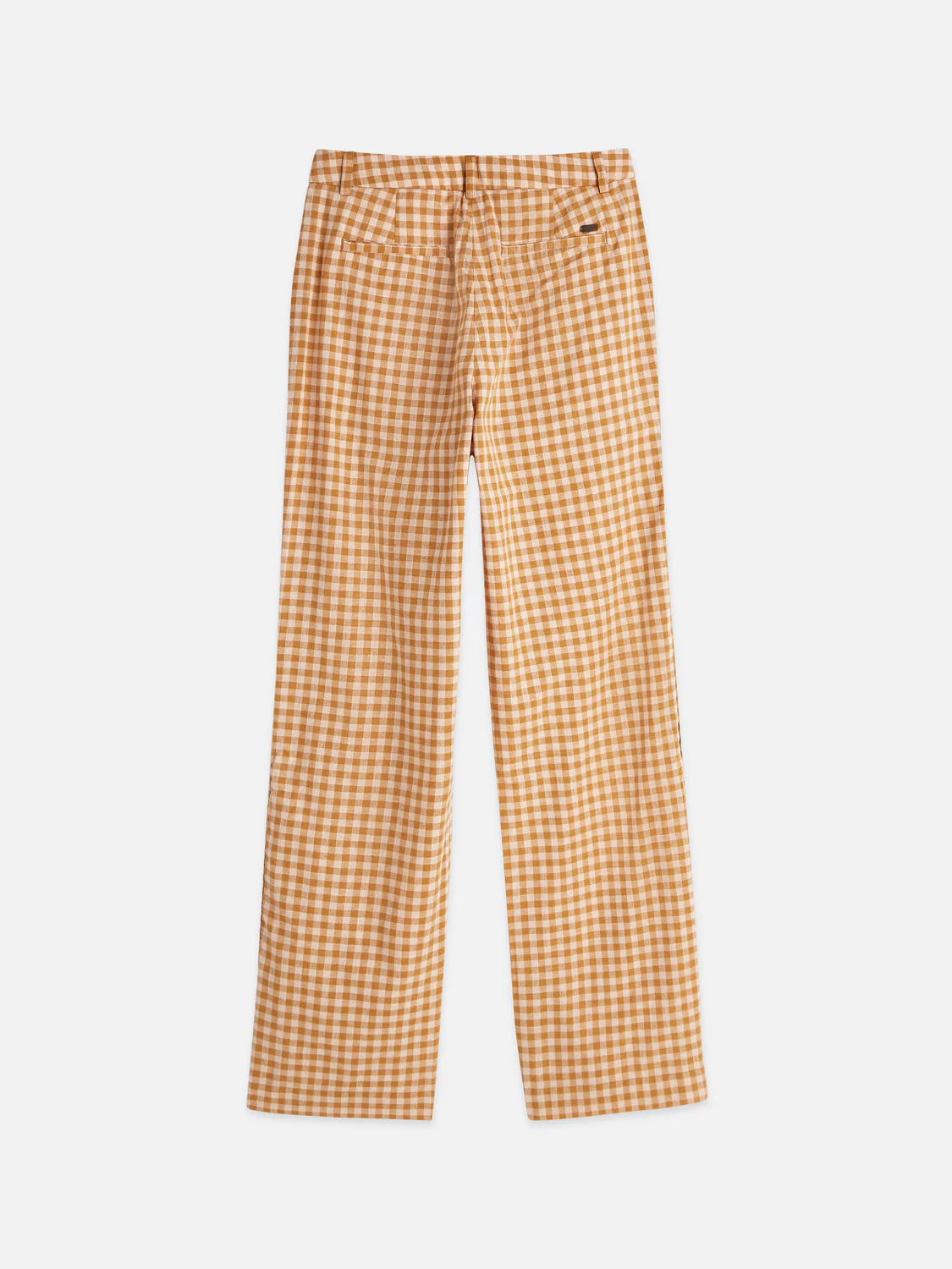 Edie Linen gingham high rise wide leg pants - Image 6